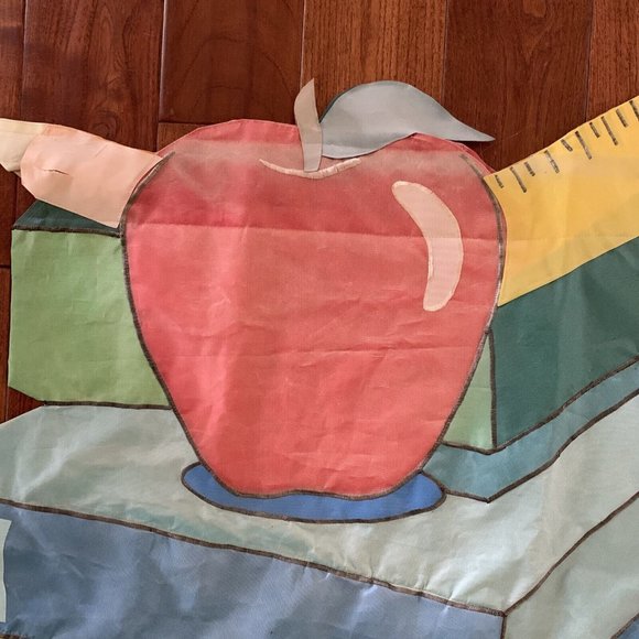 Vintage Back-To-School Large Nylon Garden Flag Books Apple September Teacher - Picture 2 of 9